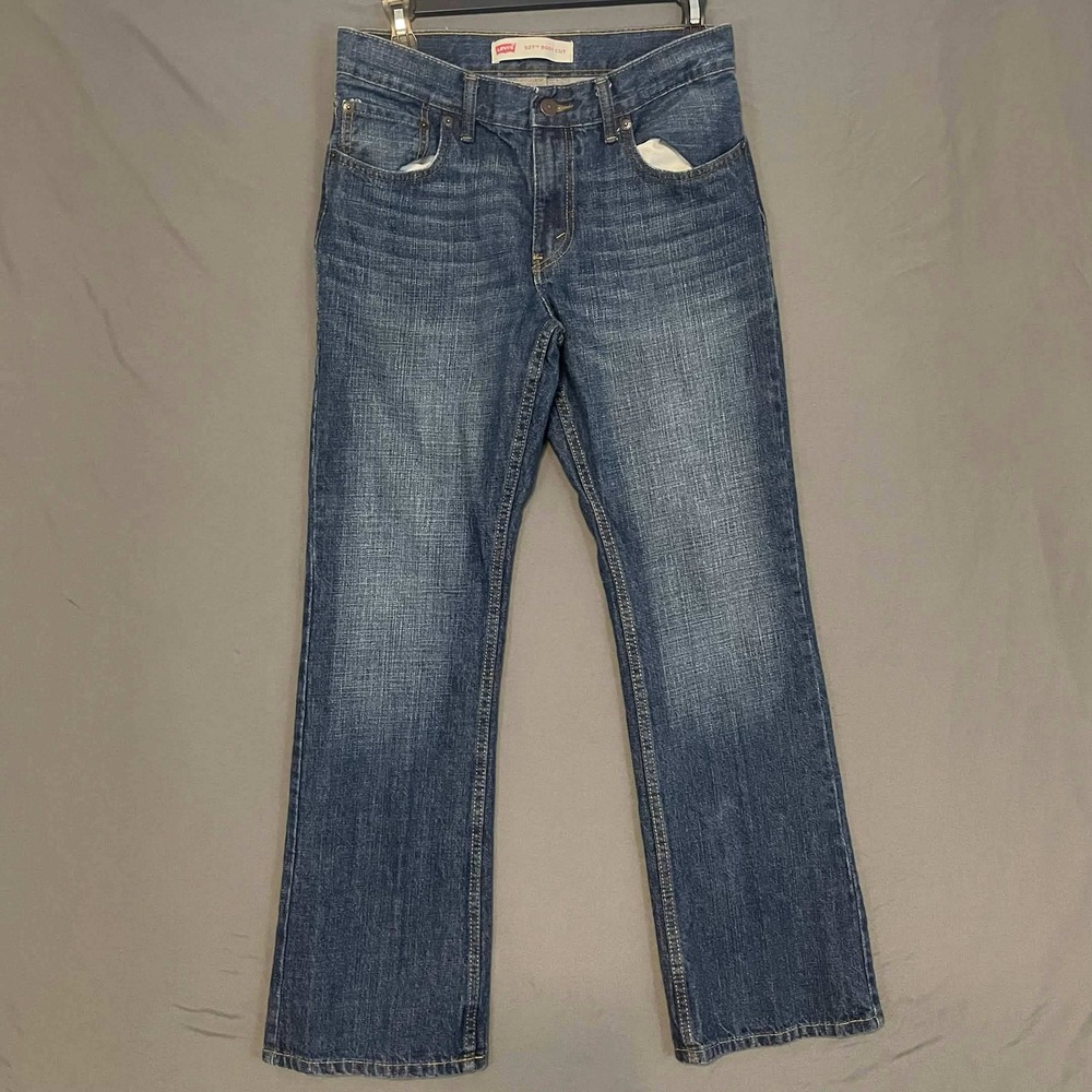 Levis 527 18REG W29 L29 (30x29) Slim Bootcut Jeans 100% Cotton Medium Wash Denim - Picture 2 of 6